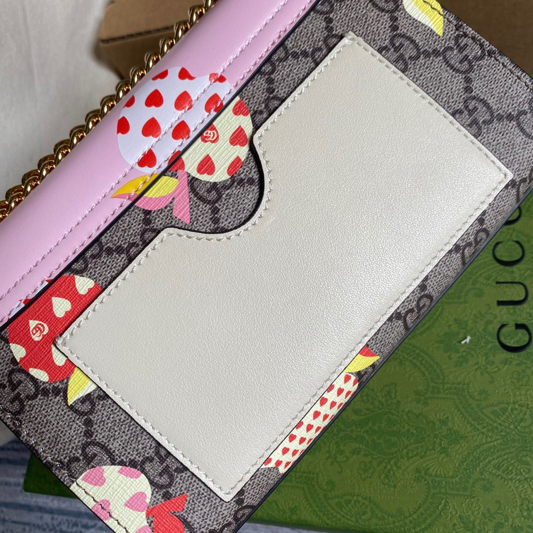 gg Padlock Small gg Strawberry Shoulder Bag Beige For Women, Women’s Bags 7.9in/20cm gg