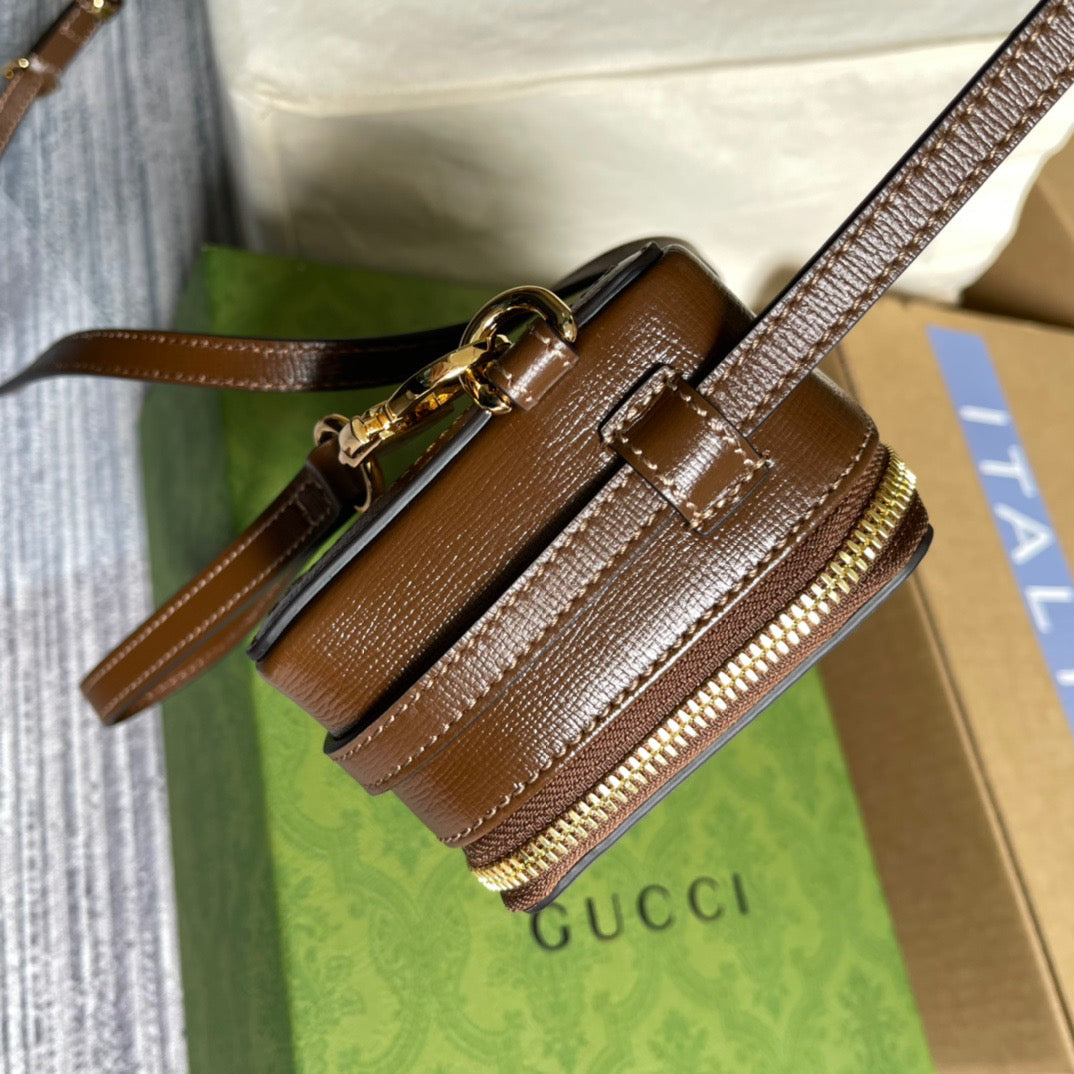 gg Mini Bag With Interlocking G Beige And Ebony gg Supreme Canvas And Brown For Women 9in/23cm gg