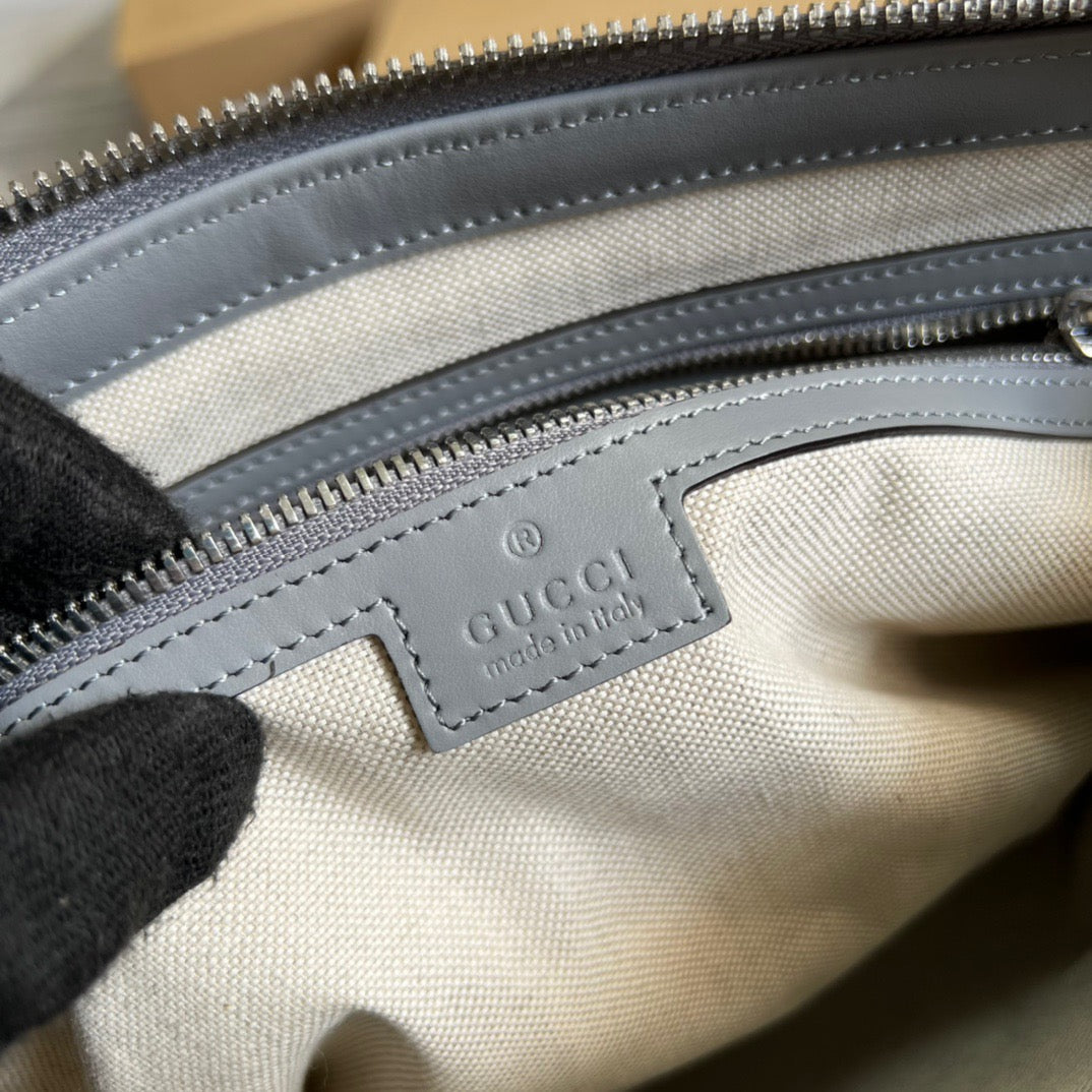 gg Embossed Medium Messenger Bag Grey gg Embossed For Men 12in/31cm gg