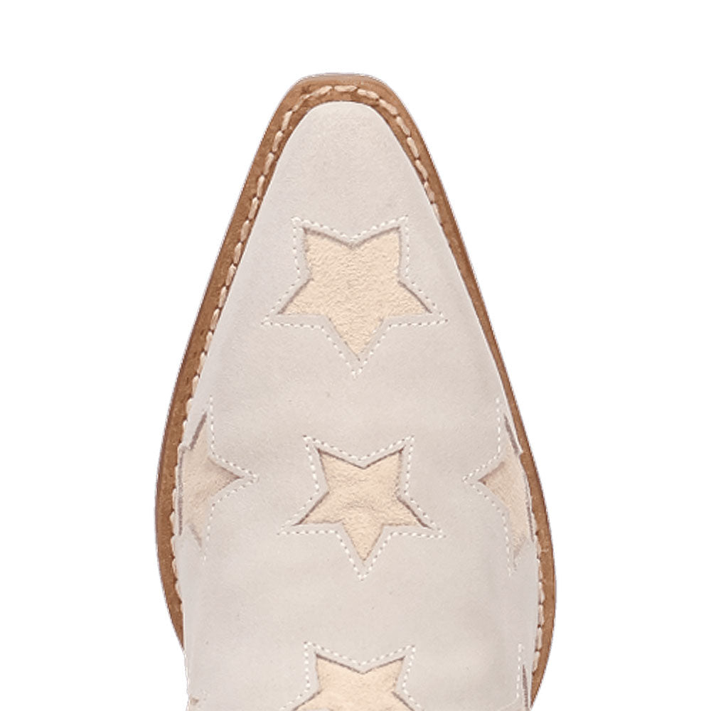 Beige Snip Toe Chunky Heel Fringe Knee-High Cowboy Boots for Women