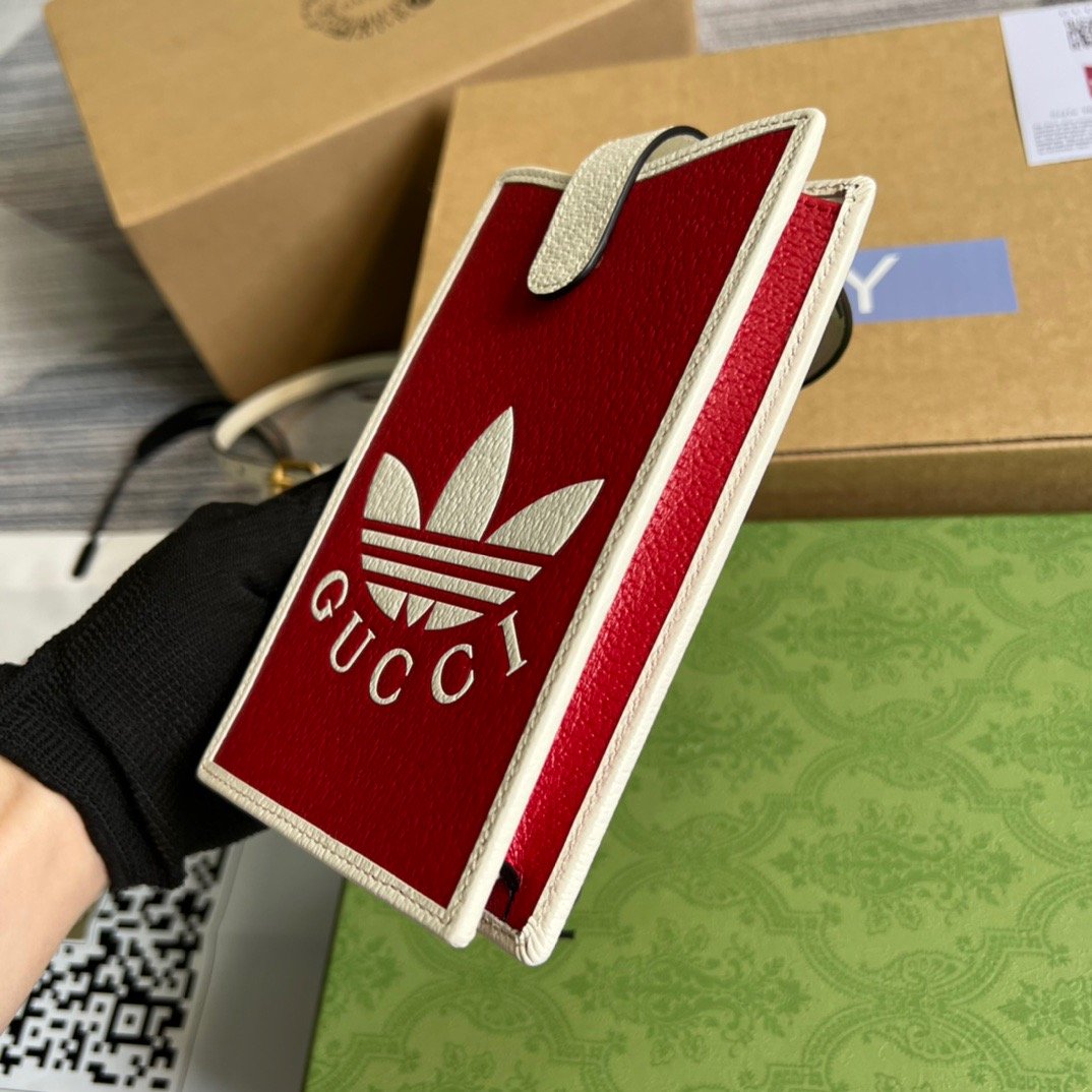 gg x Adidas Phone Case Red For Women, Women’s Bags 7.3in/18cm gg 702203 UZ3BT 6484