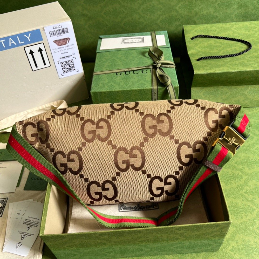 gg Jumbo gg Belt Bag Camel And Ebony Jumbo gg Canvas For Women 15.3in/39cm gg 696031 UKMDG 2570
