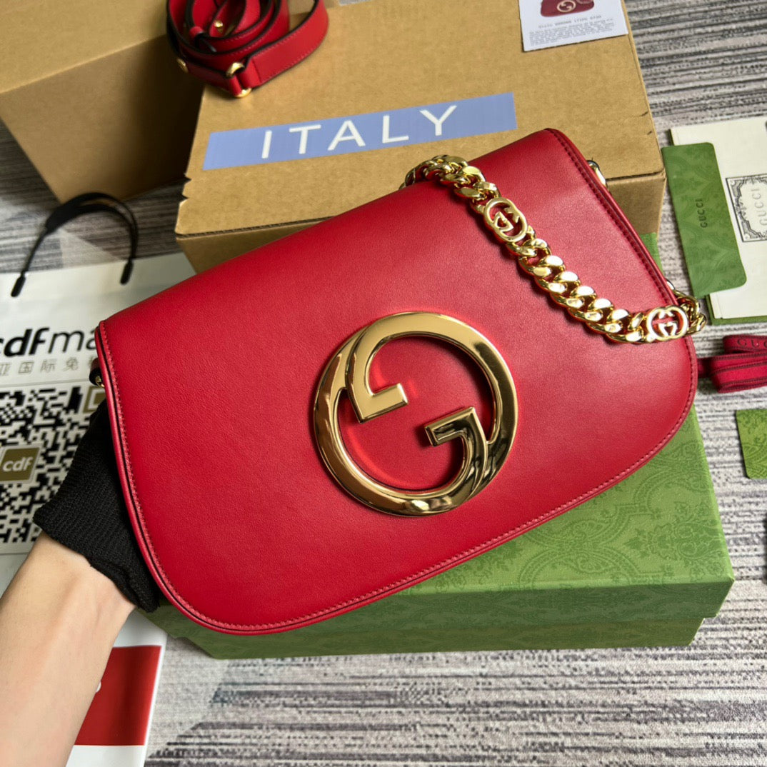 gg Blondie Shoulder Bag Red For Women, Women’s Bags 11in/28cm gg
