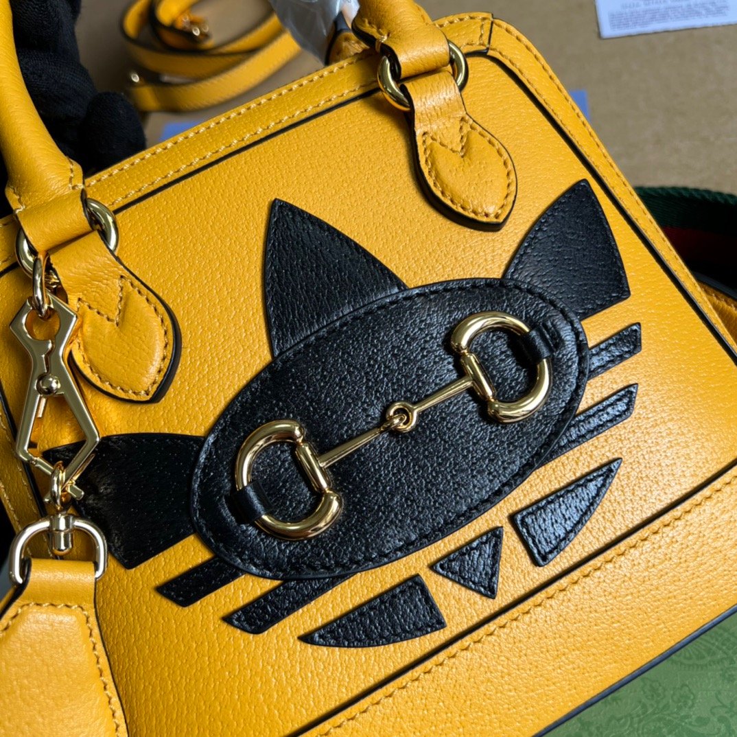 gg x Adidas Horsebit 1955 Mini Bag Yellow For Women, Women’s Bags 7.9in/20cm gg