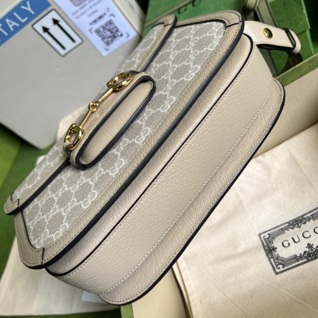 gg Horsebit 1955 gg Mini Bag Beige For Women, Women’s Bags 8.1in/21cm gg 658574 UULAG 9682