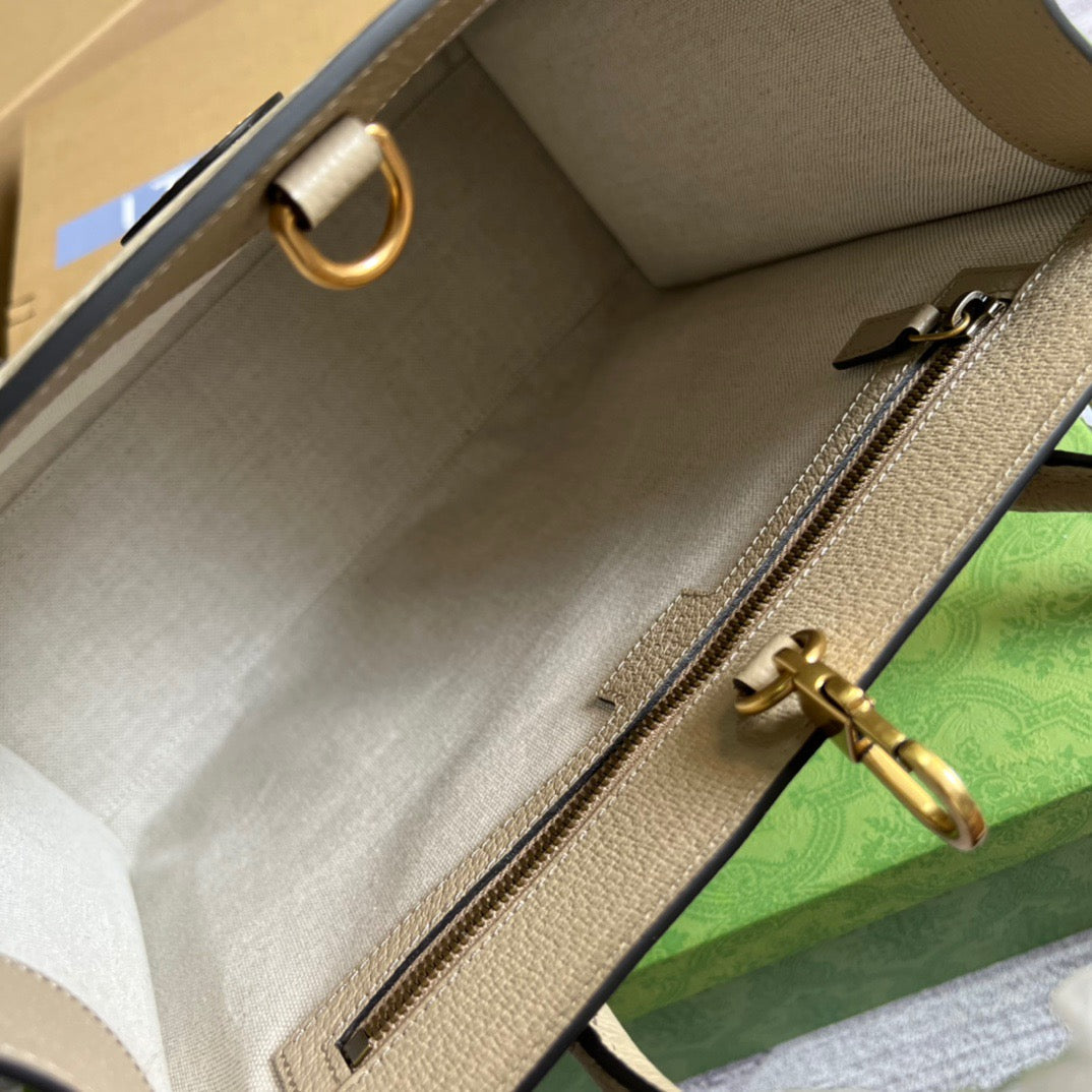 gg Small Tote Bag With Interlocking G Beige For Women, Women’s Bags 12.2in/31cm gg 659983 UULBT 9683