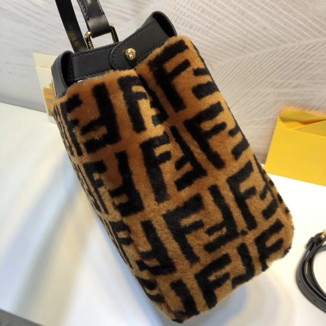 FI Peekaboo Handle Bag Brown For Women, Bags 14.9in/38cm FF