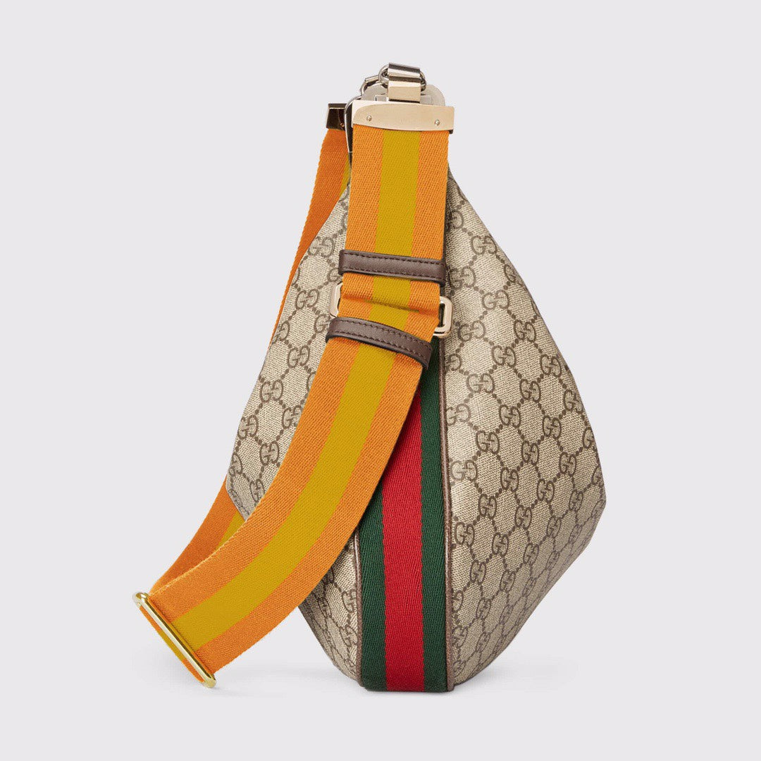 gg Atache Large Shoulder Bag Beige And Multicolor For Women, Women’s Bags 13.8in/35cm gg 702823 96GRN 4091