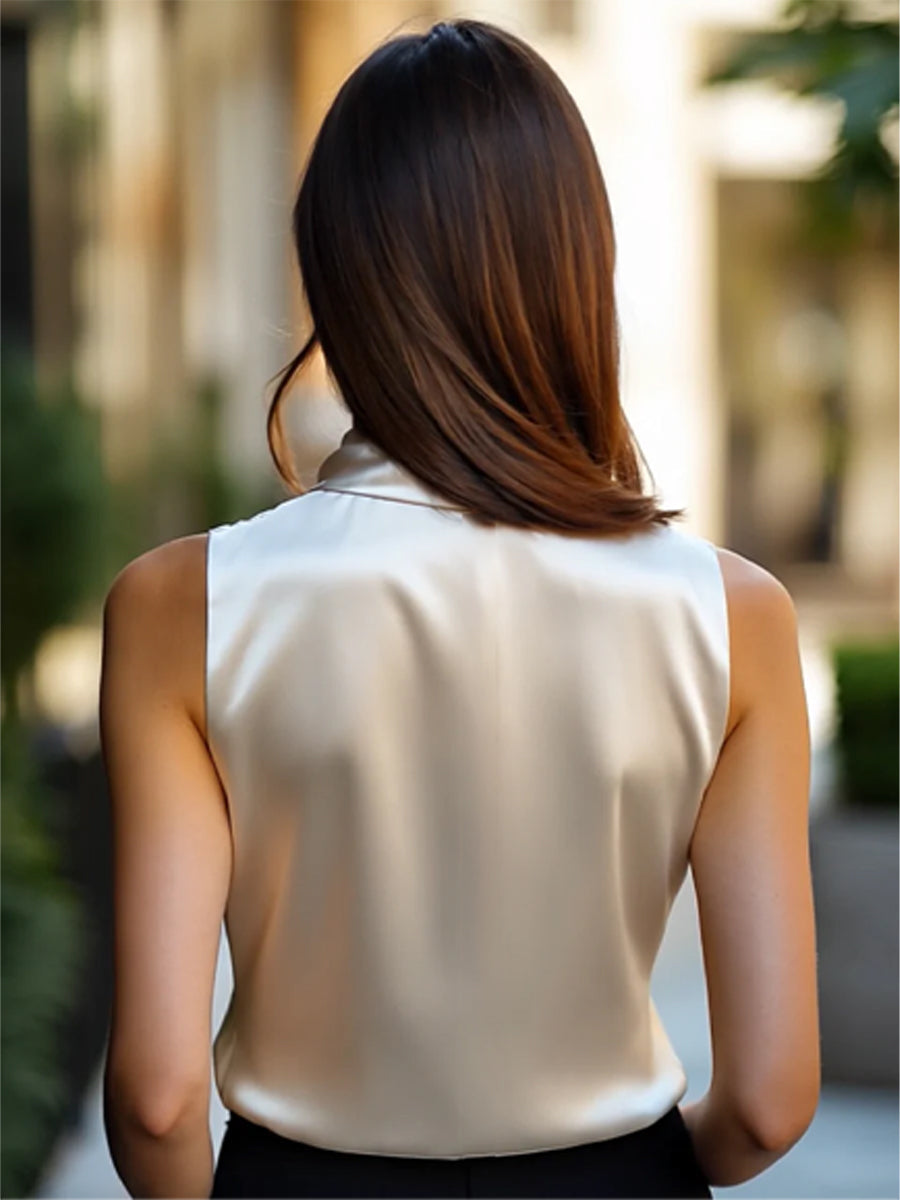 Elegant Embroidered Cowl Neck Blouse