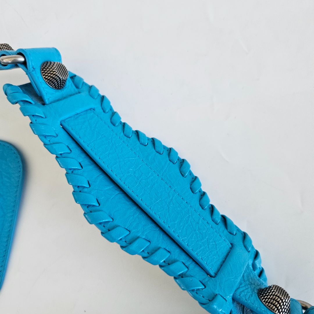 Balenciaga Le Cagole XS Blue Leather Shoulder Bag
