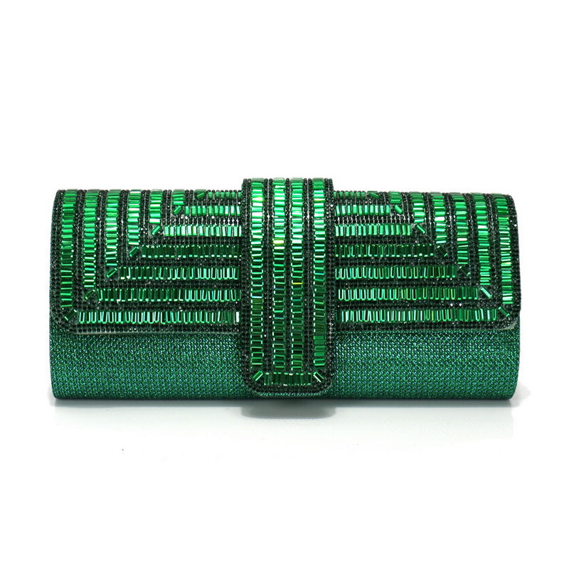 Diamond-Studded Dinner Clutch Shiny Bag Chain Handbag