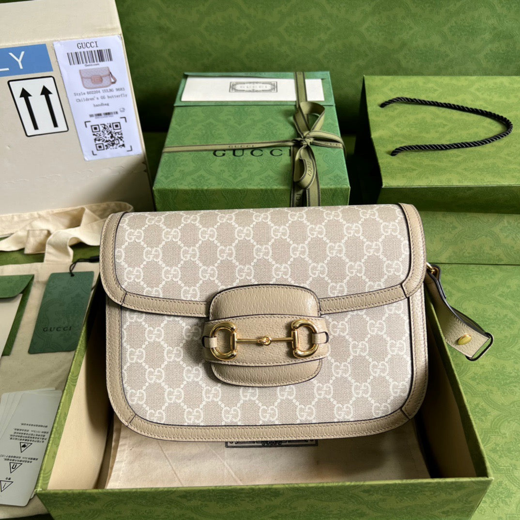 gg Horsebit 1955 gg Mini Bag Beige For Women, Women’s Bags 8.1in/21cm gg 658574 UULAG 9682