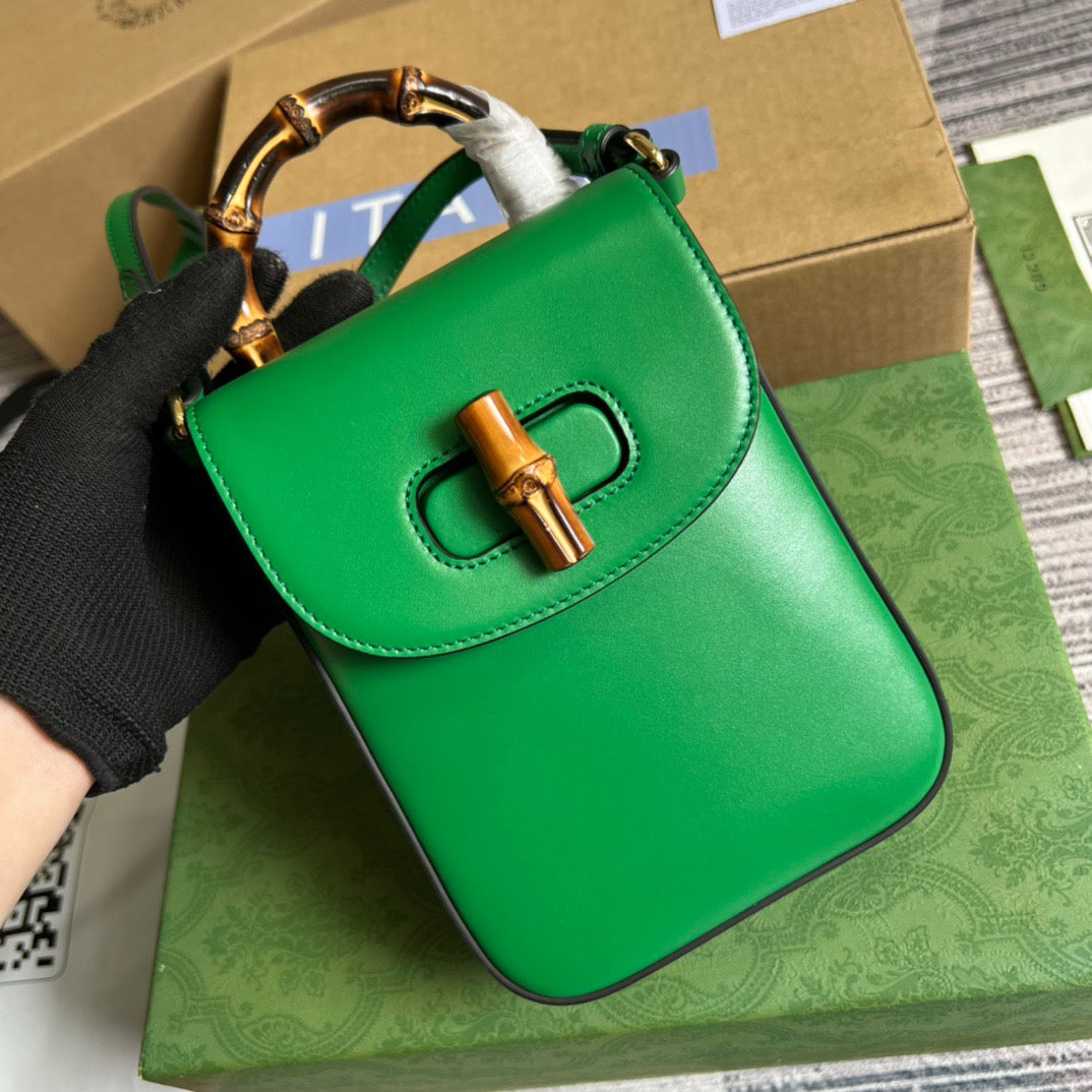 gg Bamboo Mini Handbag Green For Women, Women’s Bags 6.2in/16cm gg