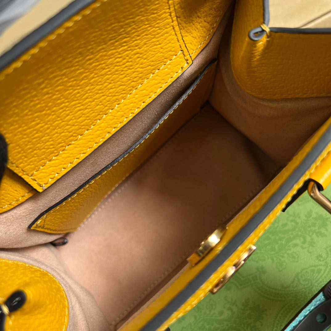 gg Diana Mini Tote Bag Yellow For Women, Women’s Bags 7.9in/20cm gg 702732 U3ZDT 7480