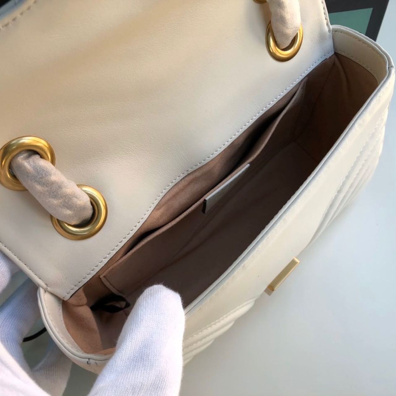 gg Marmont Matelassé Mini Bag White For Women 8.5in/22cm gg 446744 DTDIT 9022