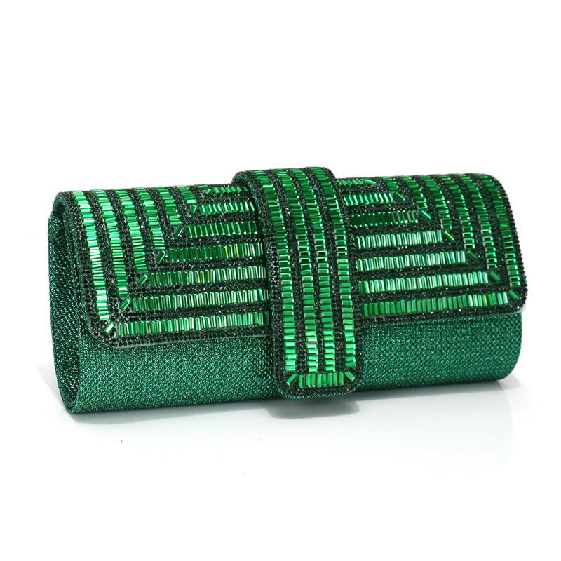 Diamond-Studded Dinner Clutch Shiny Bag Chain Handbag