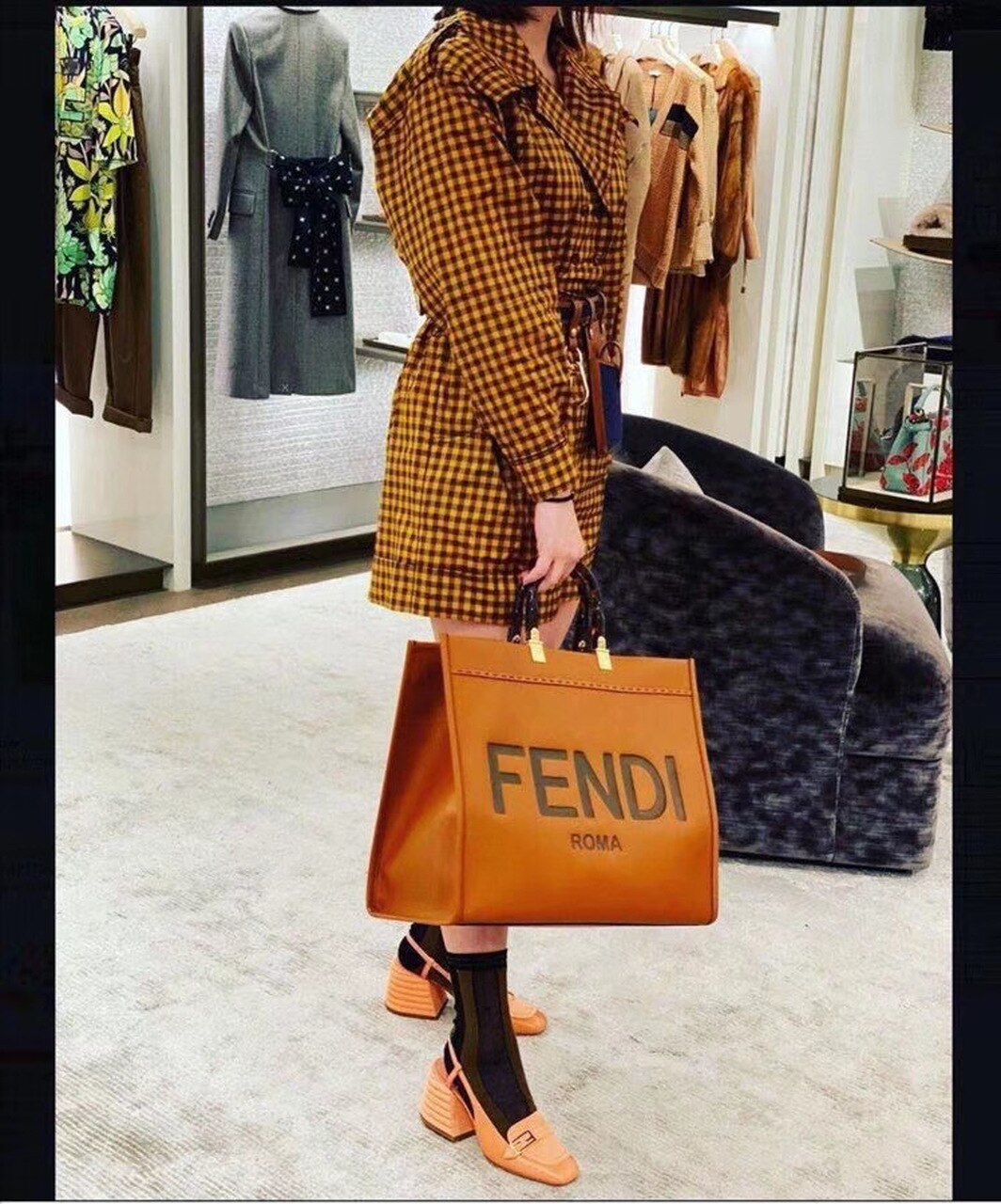 FI Sunshine Large Tote Bag Brown For Women, Handbags, Shoulder And Crossbody Bags 15.7in/40cm FF 8BH372ABVLF0PWZ