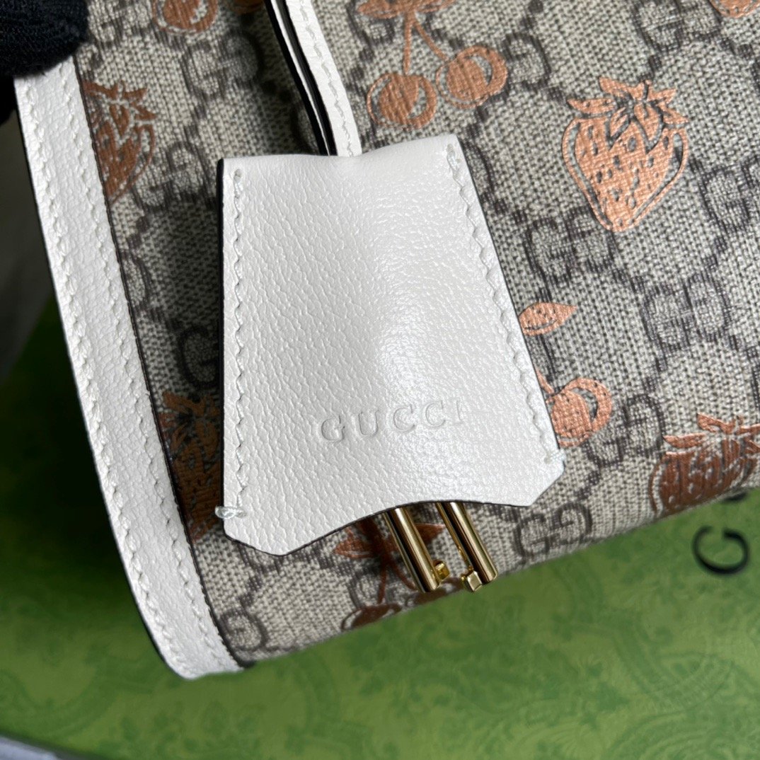 gg Padlock Small gg Strawberry Shoulder Bag Beige For Women, Women’s Bags 10in/26cm gg