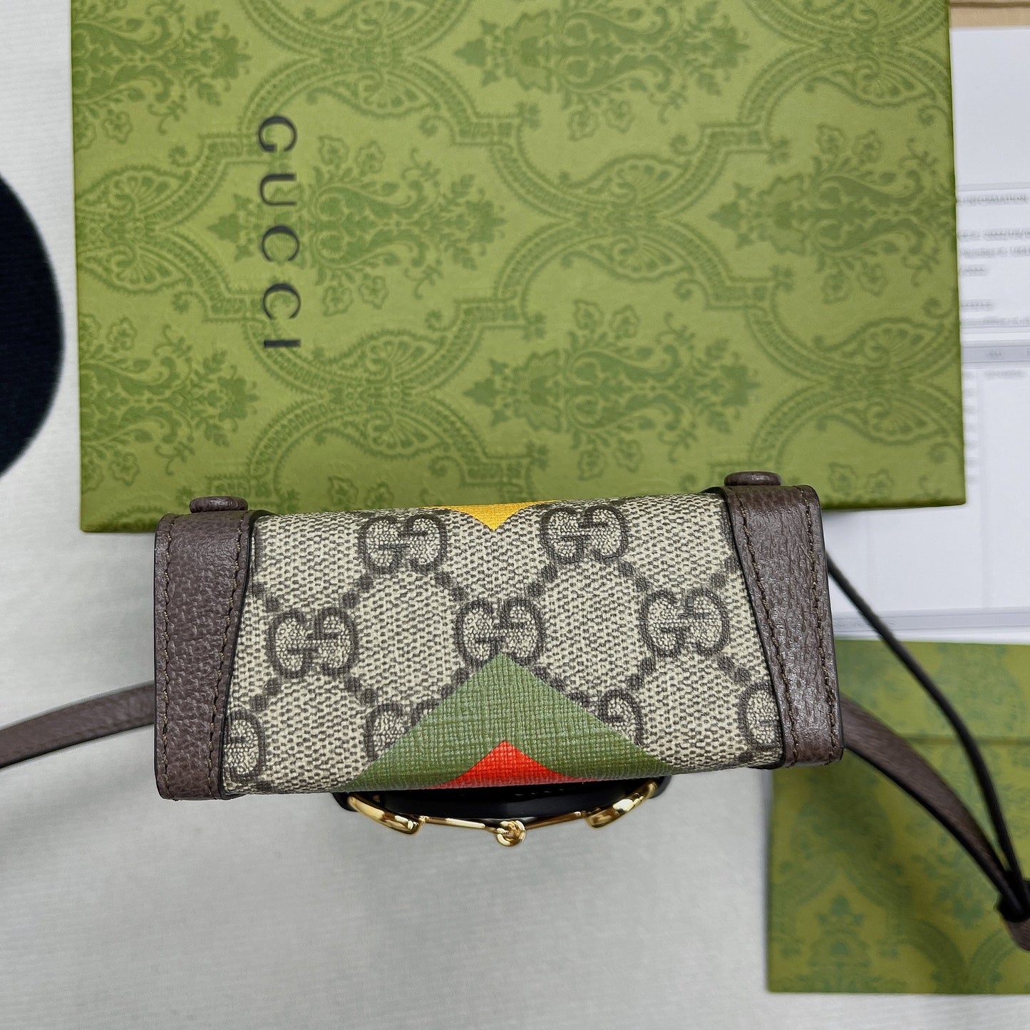 gg Horsebit 1955 Mini Bag Beige And Ebony gg Supreme Canvas With Geometric Print For Women 6.7in/17cm gg 625615 UQHFG 8679