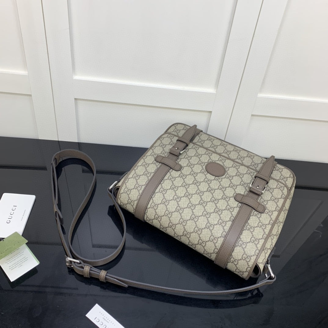 gg Messenger Bag Black For Men 28cm gg 658542 K9GSN 8358
