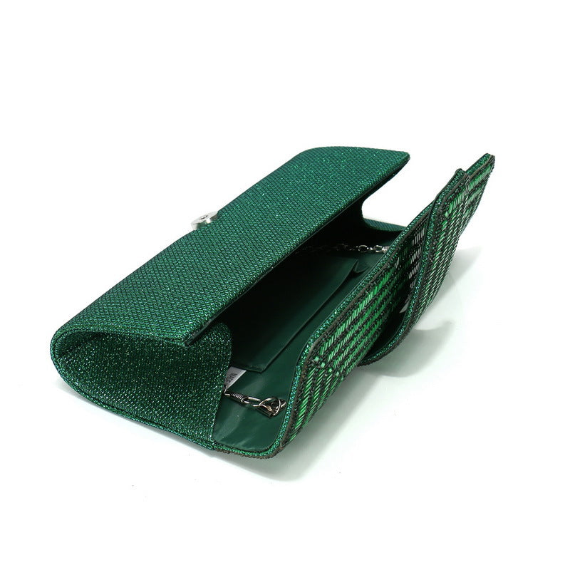 Diamond-Studded Dinner Clutch Shiny Bag Chain Handbag