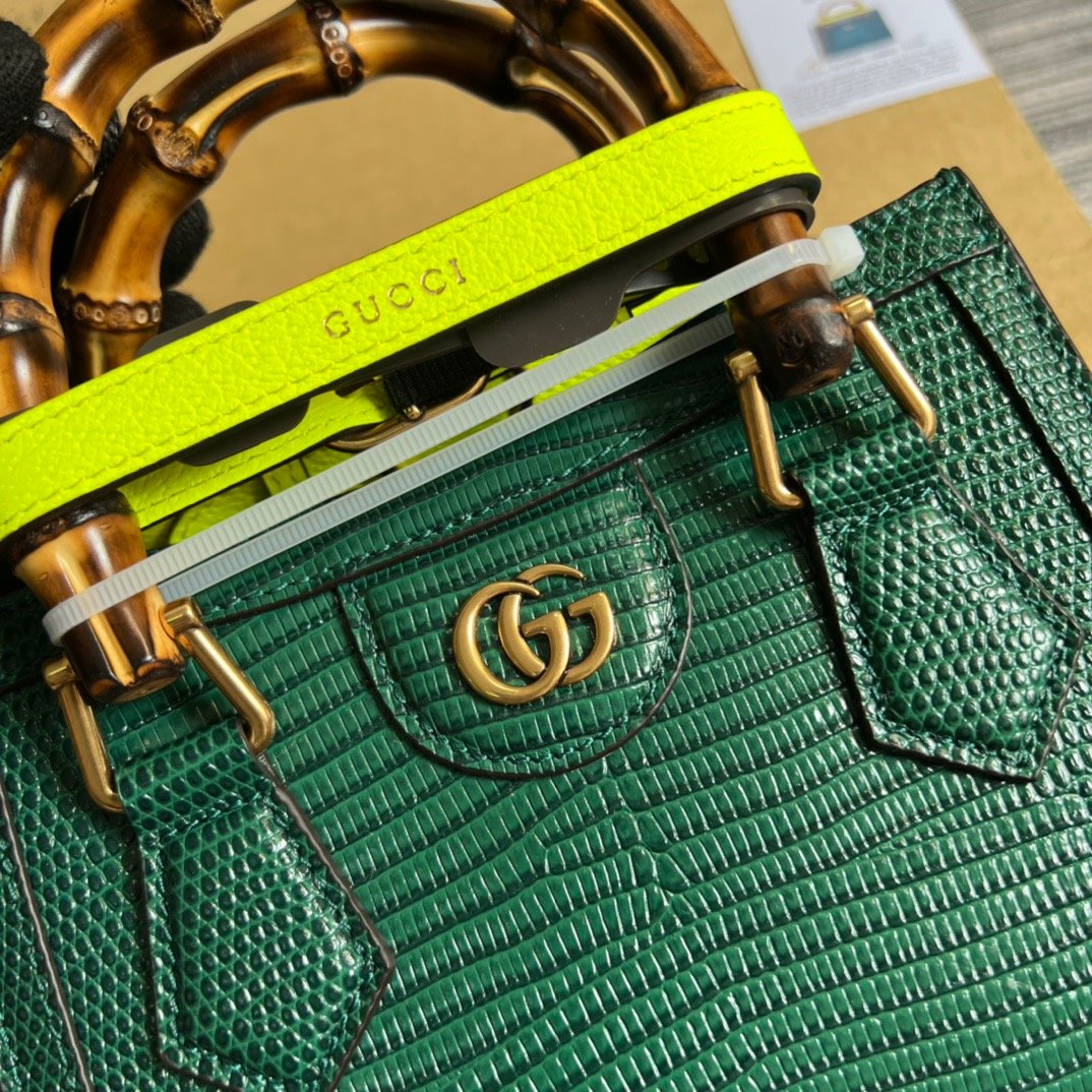 gg Lizard Mini Tote Bag Green For Women, Women’s Bags 7.9in/20cm gg
