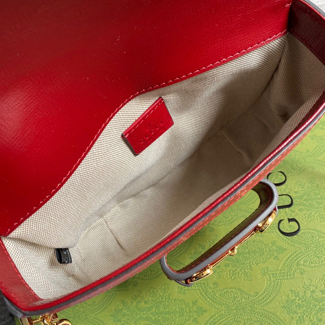 gg Horsebit 1955 gg Mini Bag Red For Women, Women’s Bags 8in/21cm gg