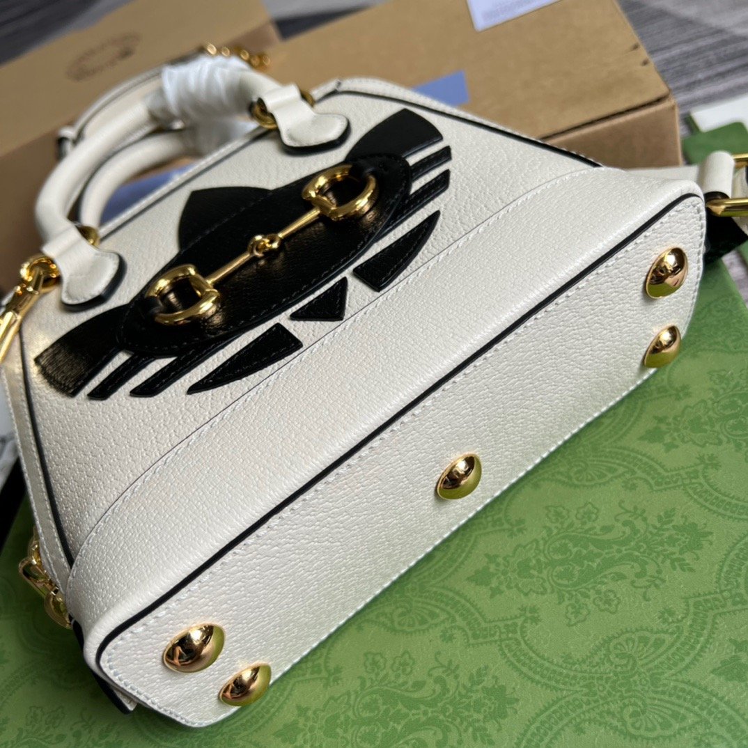 gg x Adidas Horsebit 1955 Mini Bag White For Women, Women’s Bags 7.9in/20cm gg 677212 U3ZDG 8727