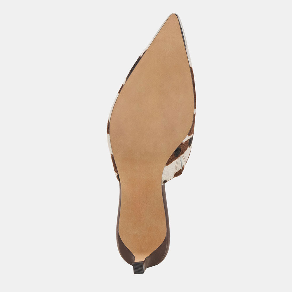 Beige & Brown Leopard Pointed Toe Stiletto Heel Womens Mules Shoes