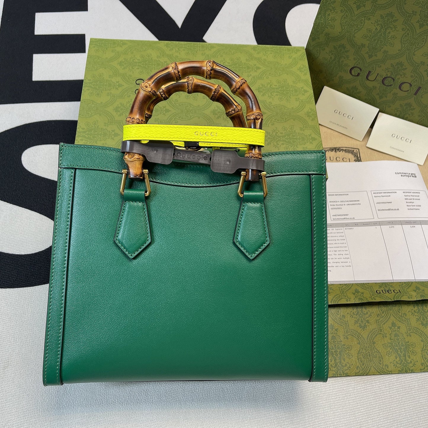 gg Diana Small Tote Bag Green For Women, Women’s Bags 11in/27cm gg 