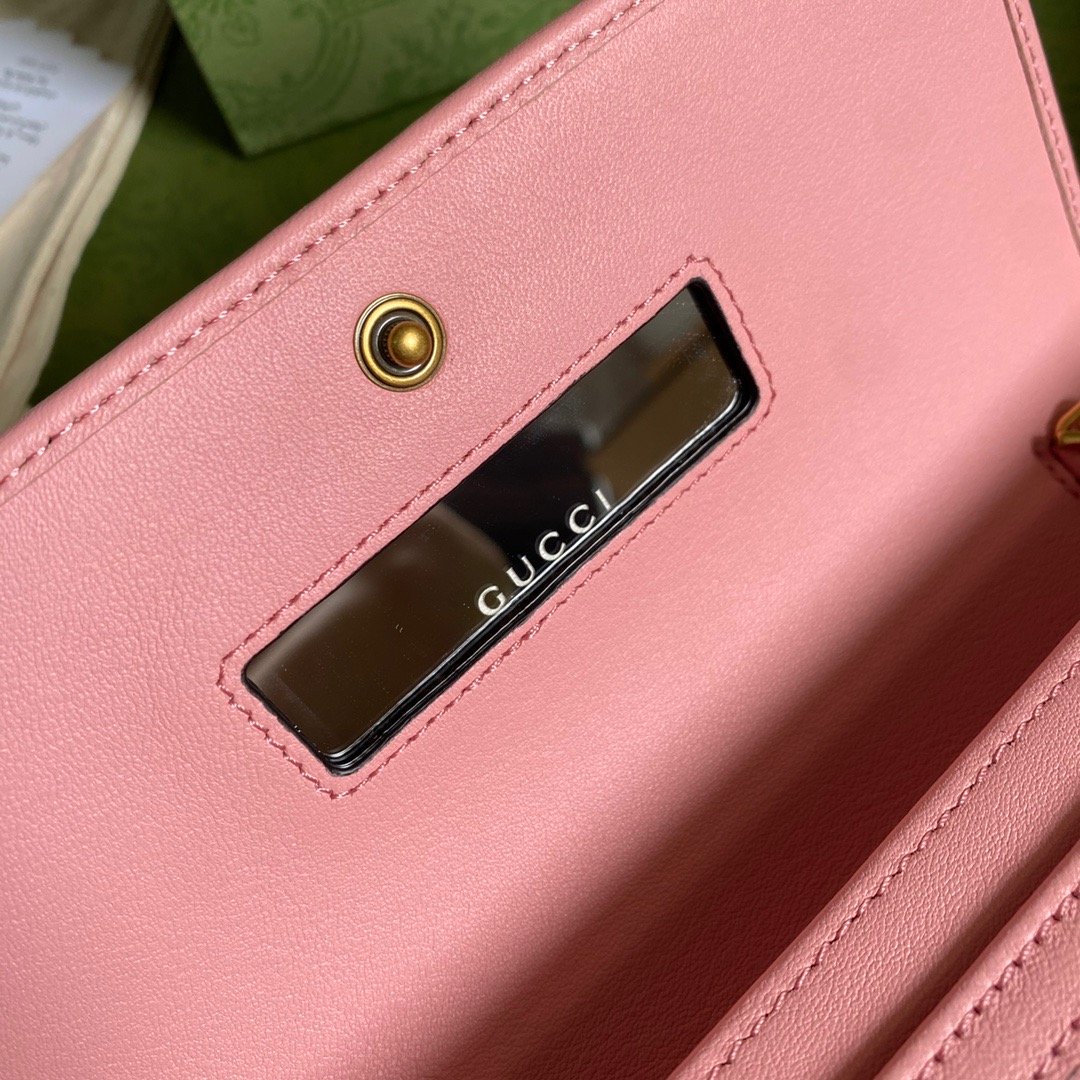 gg Diana Chain Wallet With Bamboo Pink For Women, Women’s Bags 7.4in/19cm gg