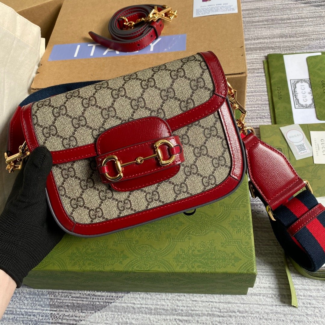 gg Horsebit 1955 gg Mini Bag Red For Women, Women’s Bags 8in/21cm gg