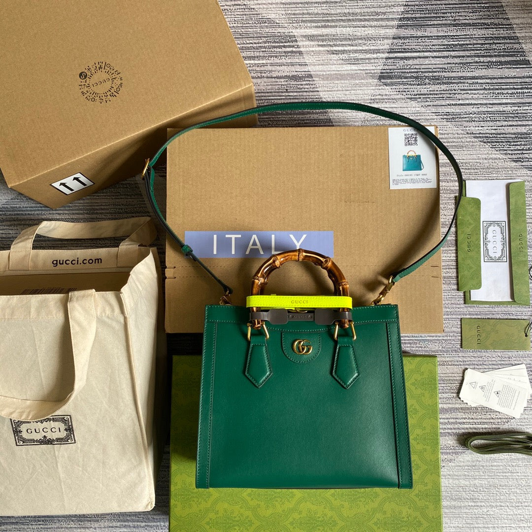 gg Diana Small Tote Bag Green For Women, Women’s Bags 11in/27cm gg 