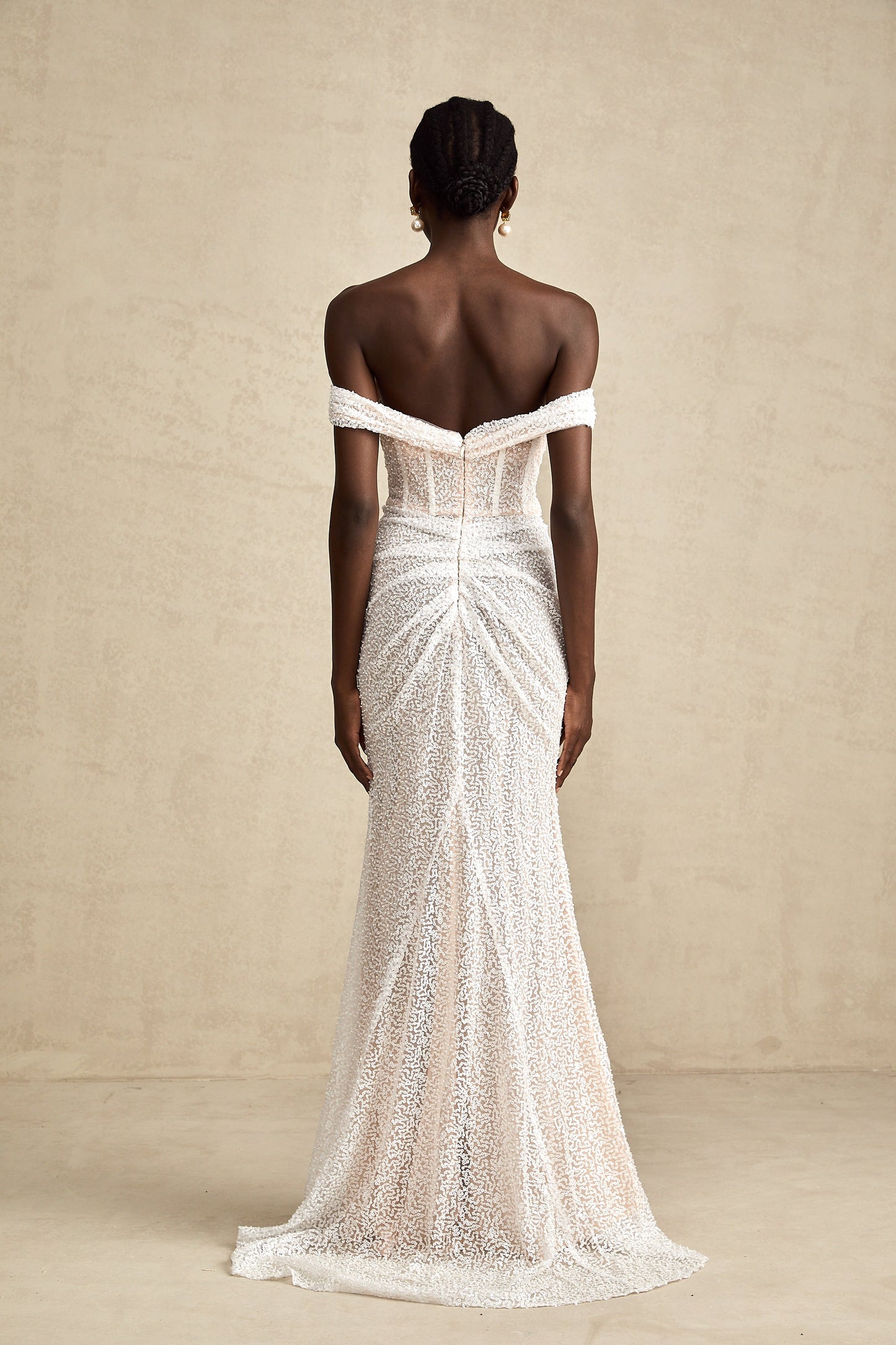 Margot white embellished off-shoulder maxi dress