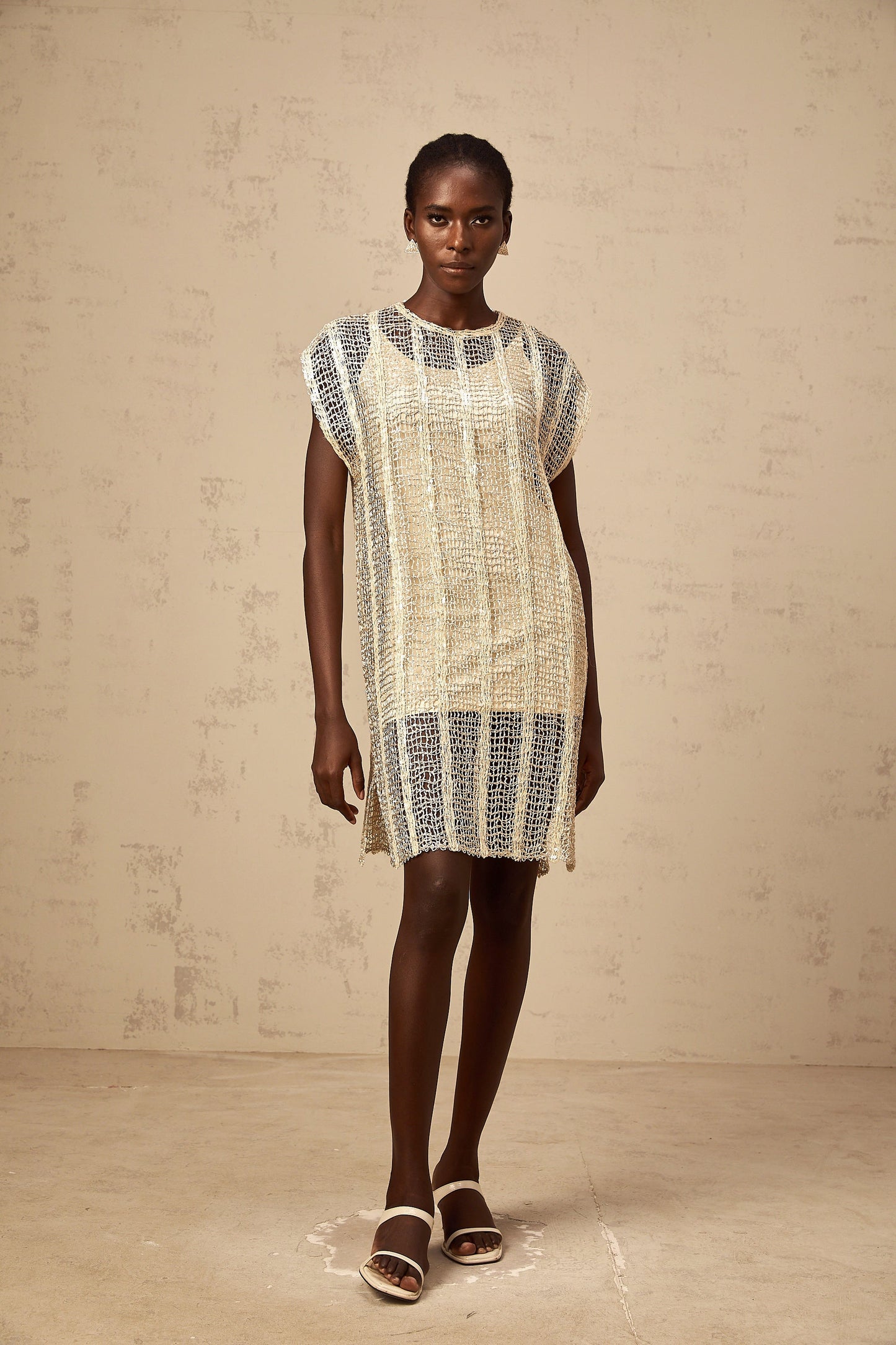 Solène gold sequined cut-out mini dress