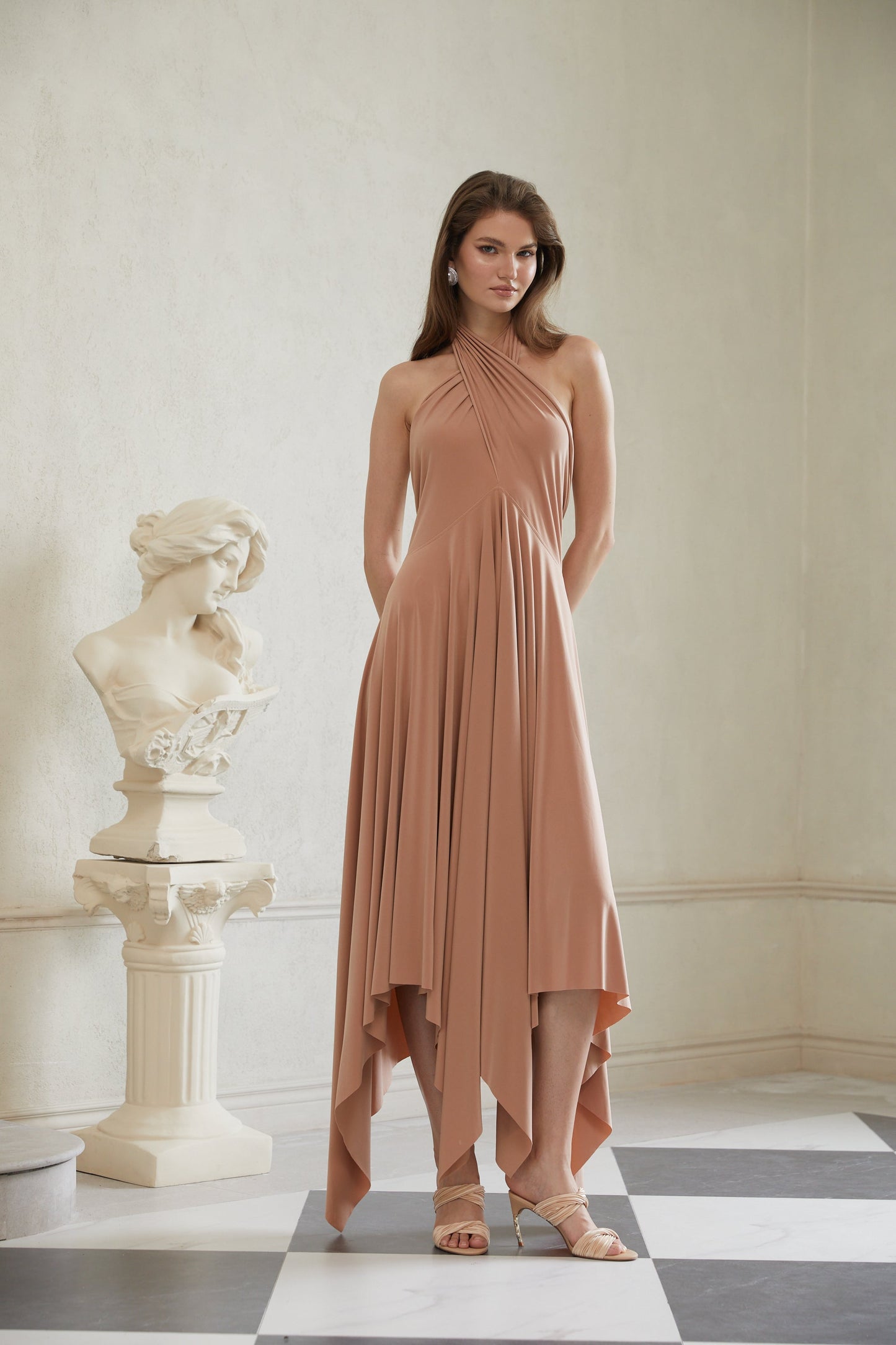 Infini Khaki Convertible Midi Dress