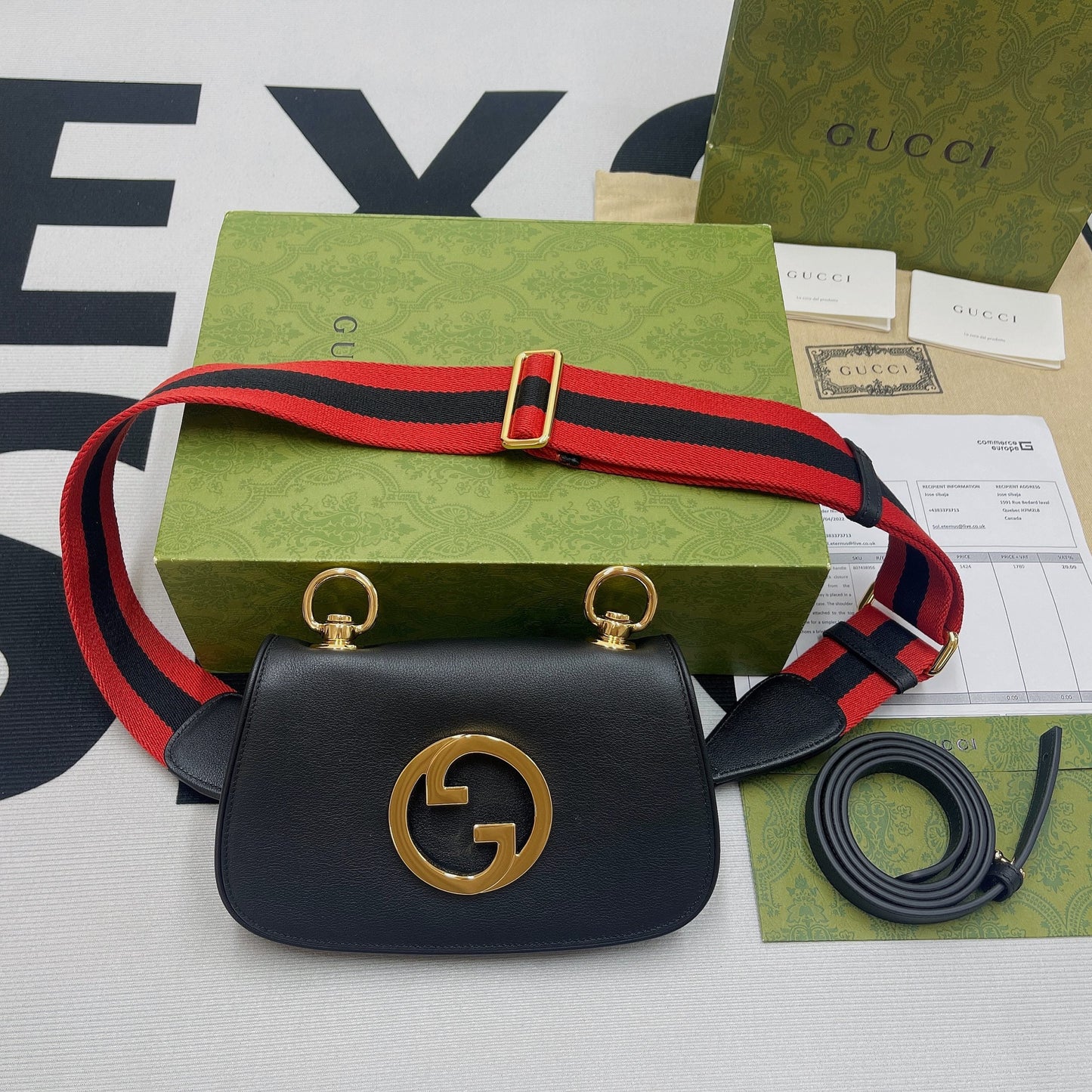 gg Blondie Mini Bag Black For Women, Women’s Bags 8.7in/22cm gg 698643 UXXAG 1064