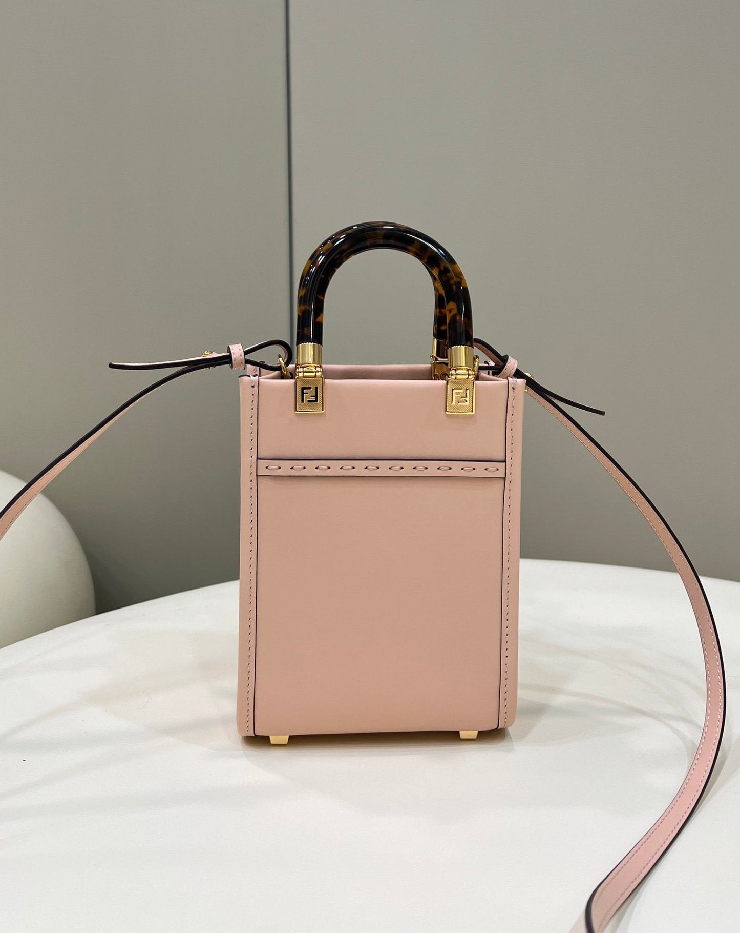 FI Mini Sunshine Shopper Pink For Women, Handbags, Shoulder And Crossbody bags 7.1in/18cm FF 8BS051