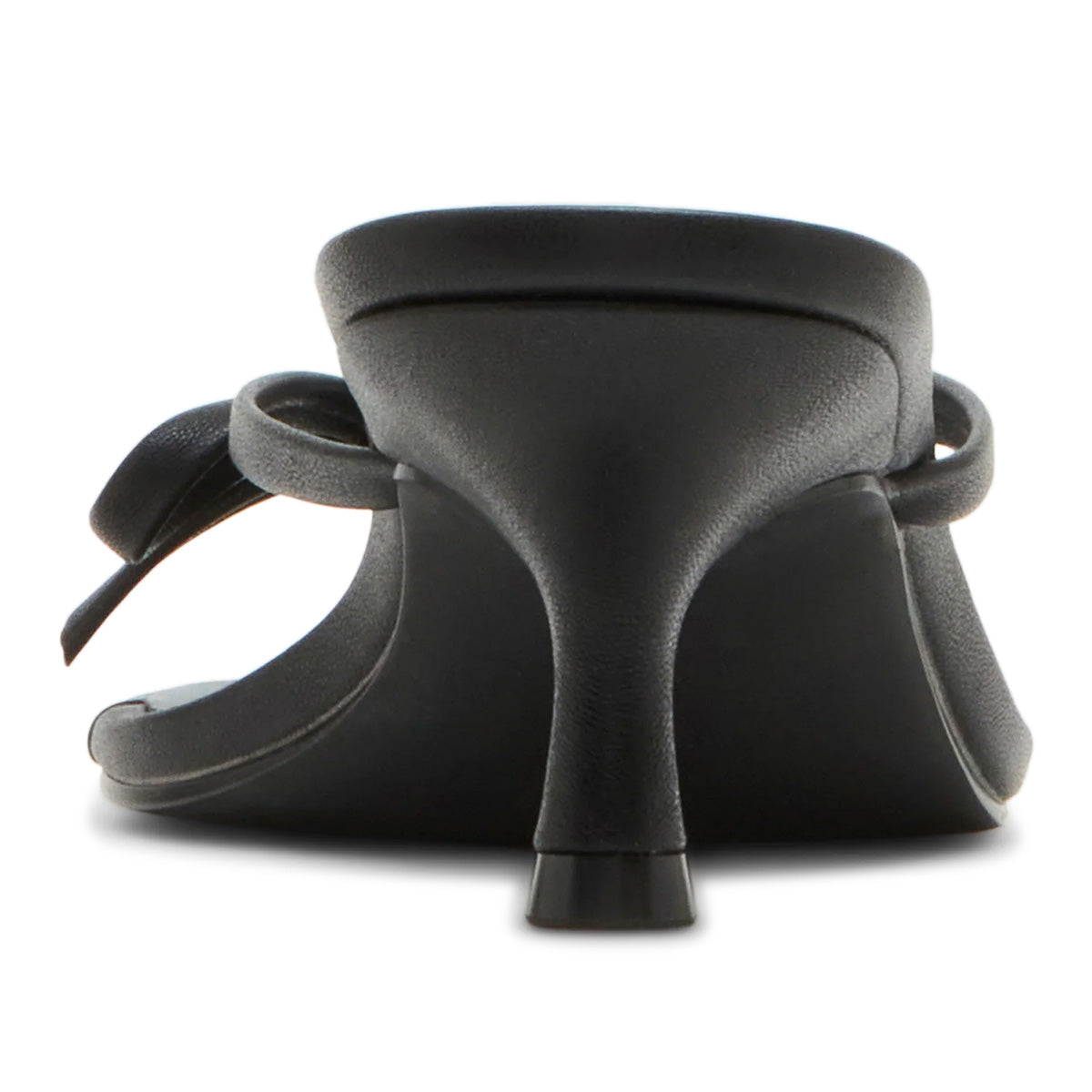 Elegant Black Square Toe Kitten Heel Summer Sandals with Bow