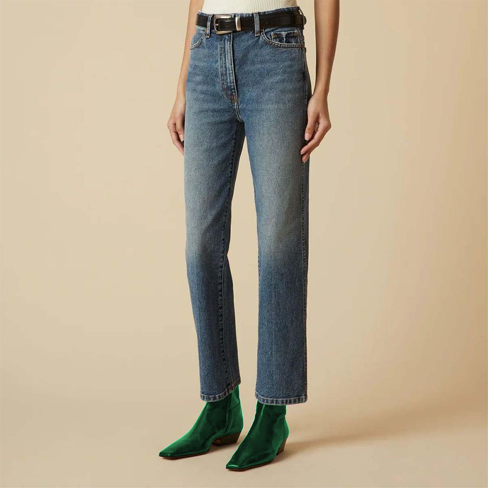 Dark Green Square Toe Low Heel Ankle Boots for Women with Zipper