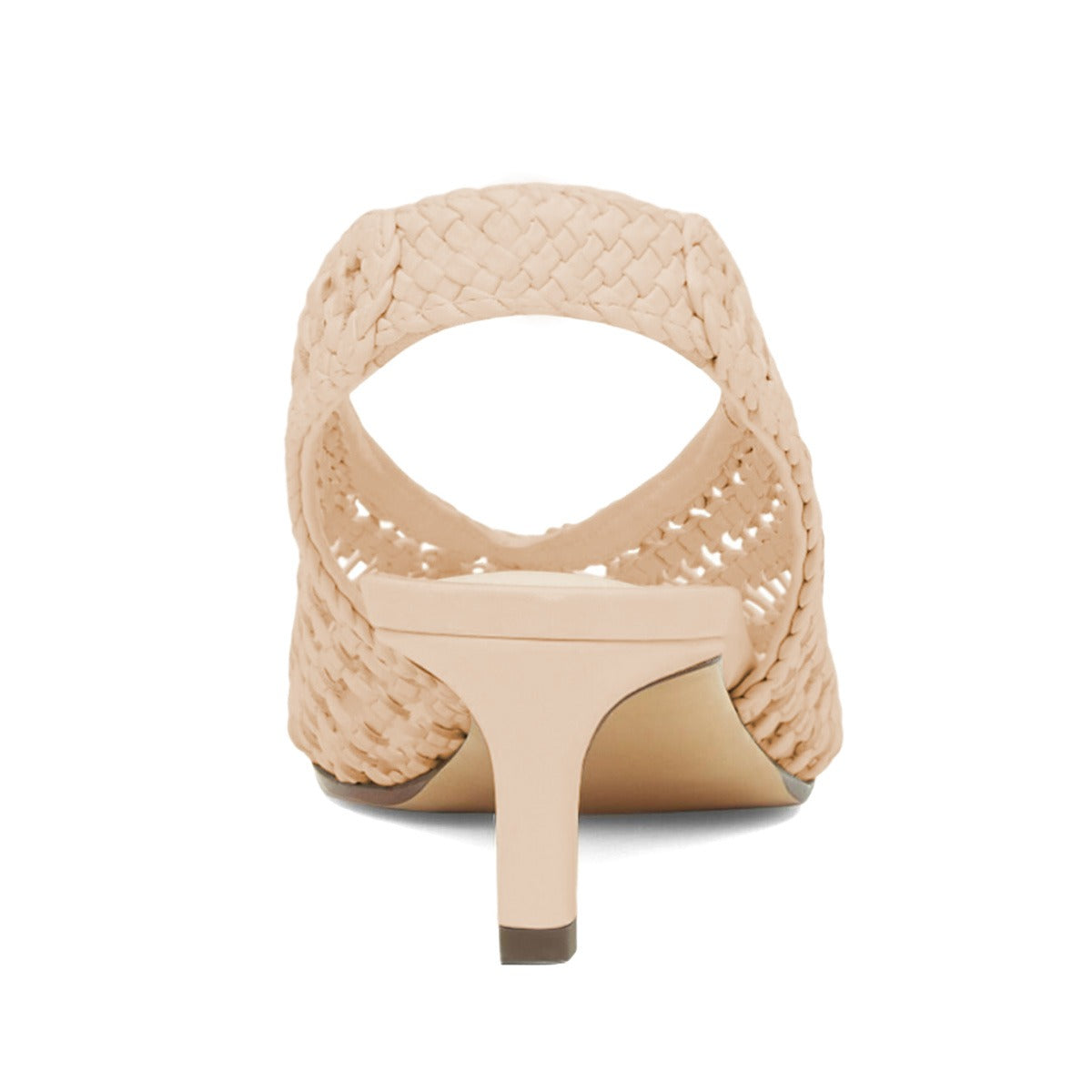 Beige Knot Caged Kitten Heel Square Toe Summer Slingback Pumps
