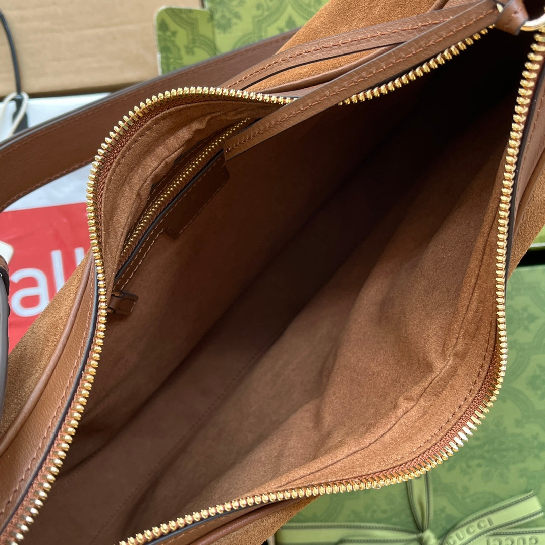 gg Atache Large Shoulder Bag Dark Brown For Women, Women’s Bags 13.8in/35cm gg 702823 DVVKG 2664