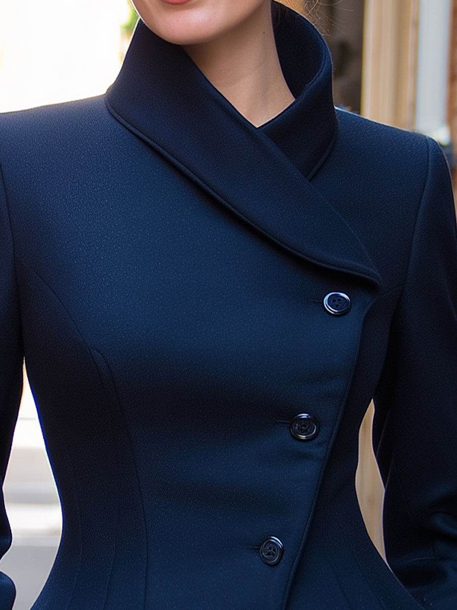 Elegant Sculpted High-Collar Hourglass Blazer