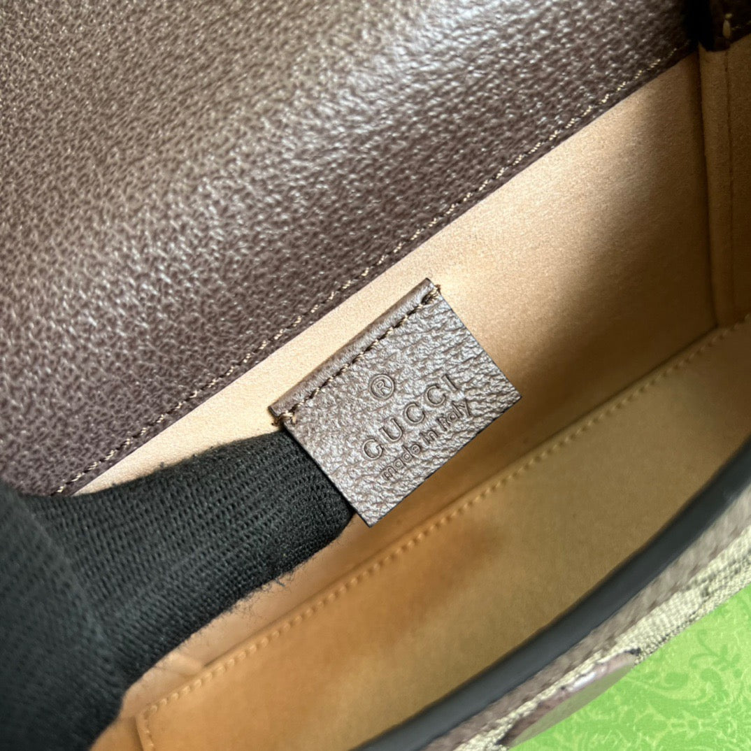 gg Mini Kitten Printed Monogrammed Coated-Canvas Messenger Bag Beige And Ebony gg Supreme Canvas, An Eco-Friendly Material For Women 7.1in/18cm gg