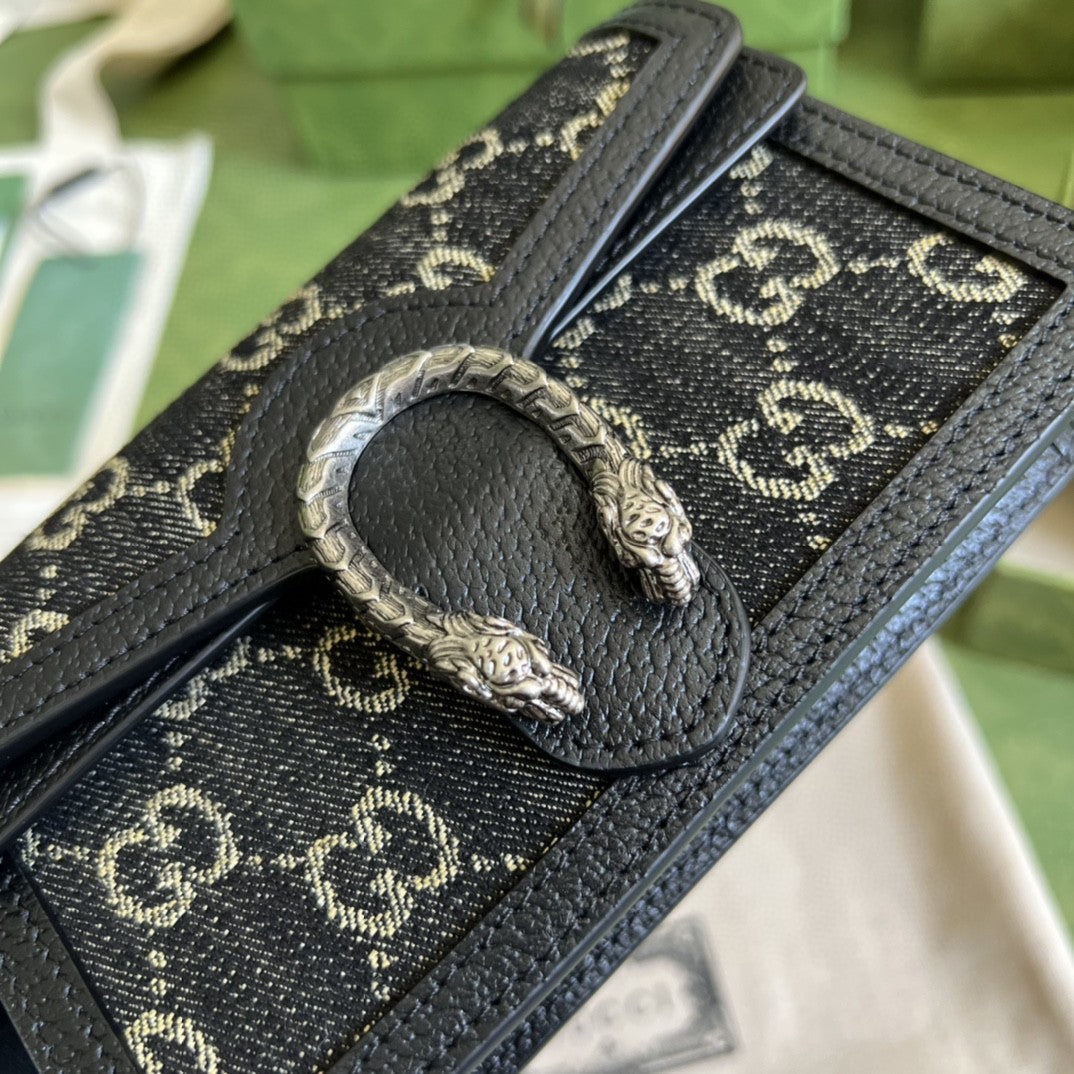 Dionysus gg Super Mini Bag Black And Ivory gg Denim Jacquard For Women 6.5in/17cm 476432