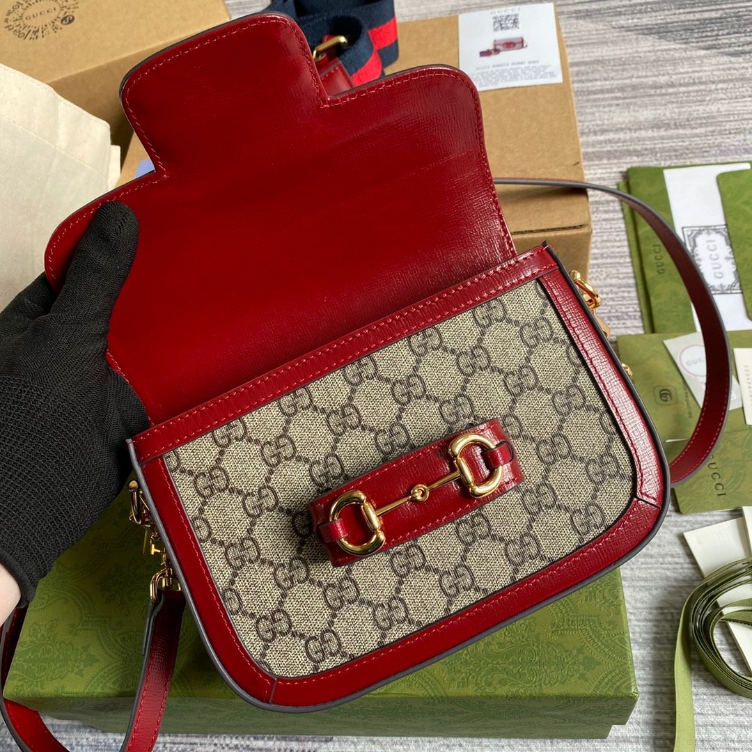 gg Horsebit 1955 gg Mini Bag Red For Women, Women’s Bags 8in/21cm gg
