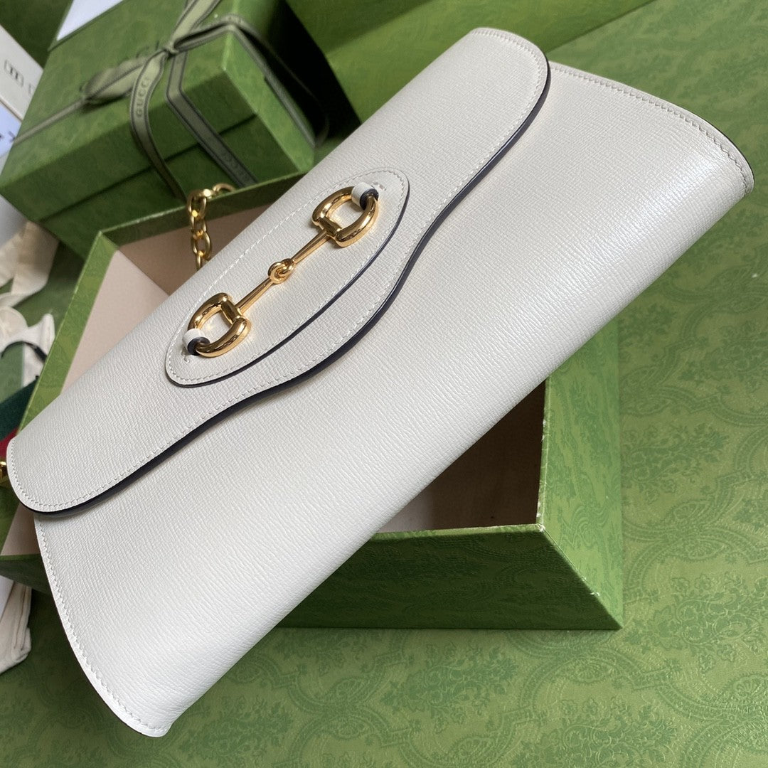 gg Horsebit 1955 Small Bag White For Women 10.2in/26cm gg 677286 18YSX 9068