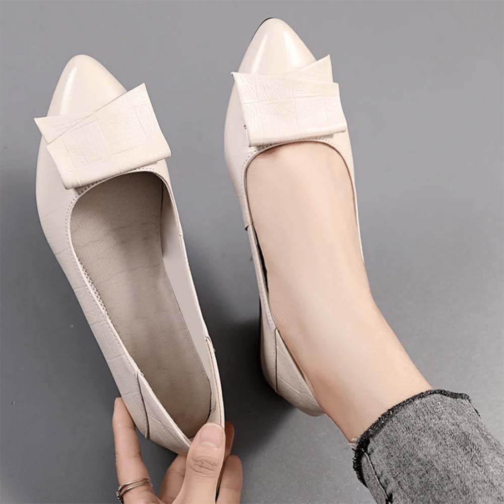 Beige Plaid Almond Toe Low Block Heel Pumps for Office