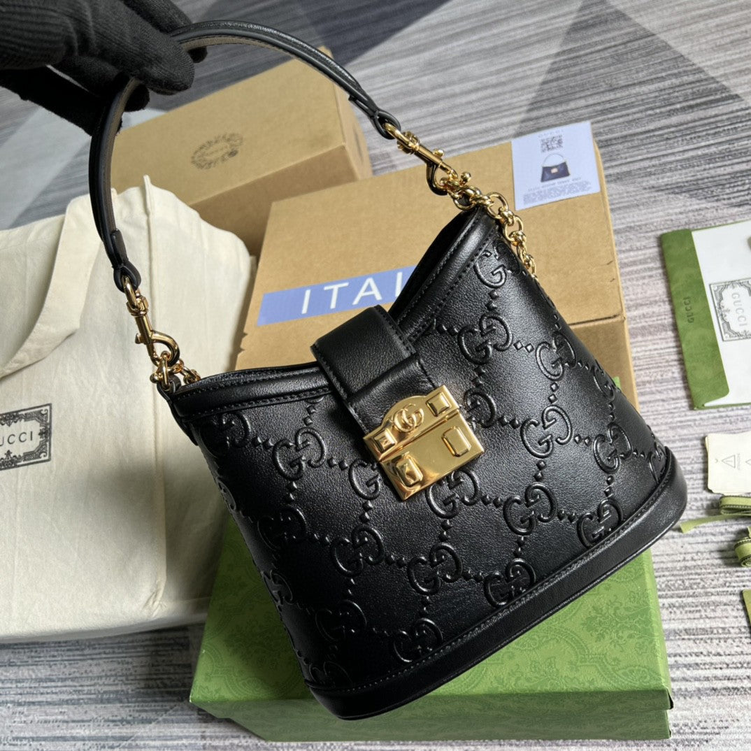 gg Small gg Shoulder Bag gg Rhombi Motif Black For Women, Women’s Handbags 9.8in/25cm gg 675788 UD9AG 1000