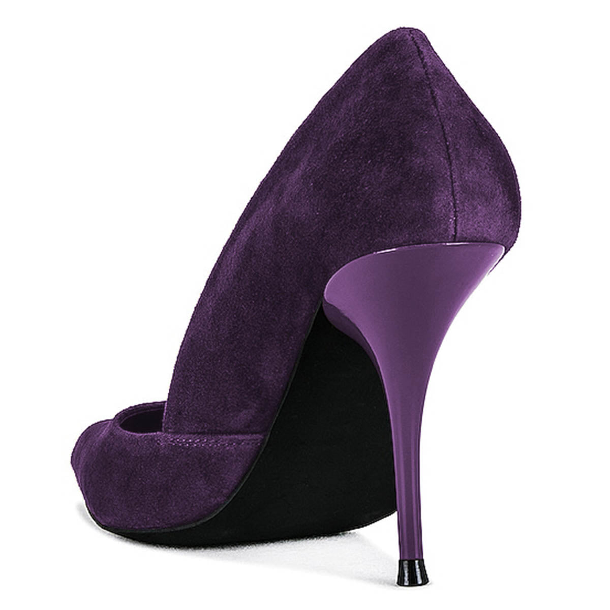 Dark Purple Faux Suede Closed Toe Stiletto Heel Pumps for Women